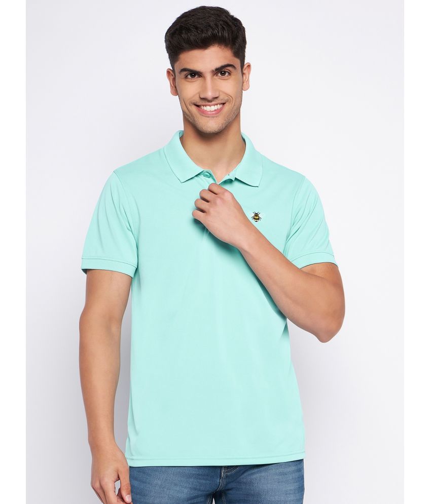     			Auxamis Cotton Blend Regular Fit Solid Half Sleeves Men's Polo T Shirt - Aqua ( Pack of 1 )