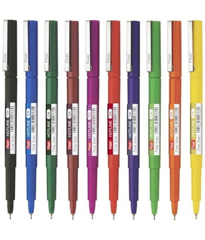     			FLAIR Hotline DX Fineliner 10 Vivid Ink Colours Ball Pen (Pack of 40, Multicolor)