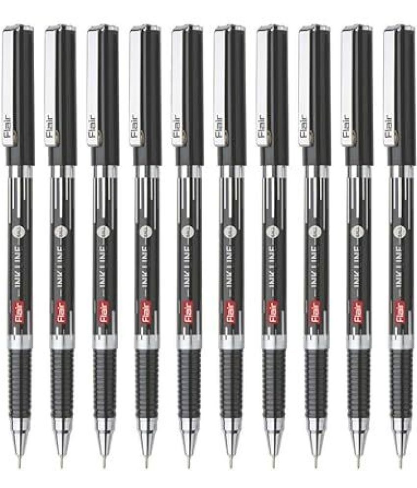     			FLAIR Inkline Lightweight, Smooth and Bold Writing Box Pack Ball Pen (Pack of 10, Black)