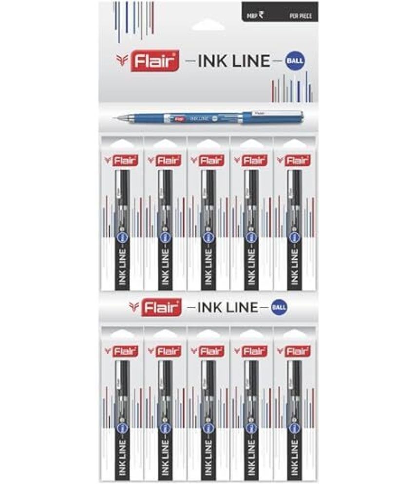     			FLAIR Inkline Lightweight, Smooth and Bold Writing Box Pack Ball Pen (Pack of 25, Black)