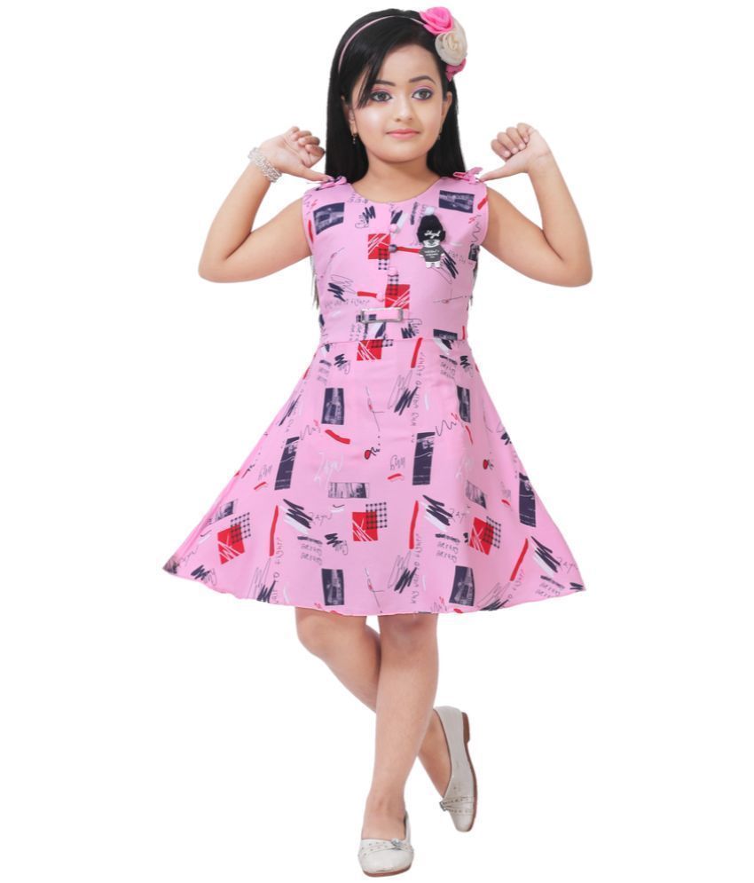     			M.MONGELADRESSES - Pink Cotton Blend Girls Frock ( Pack of 1 )