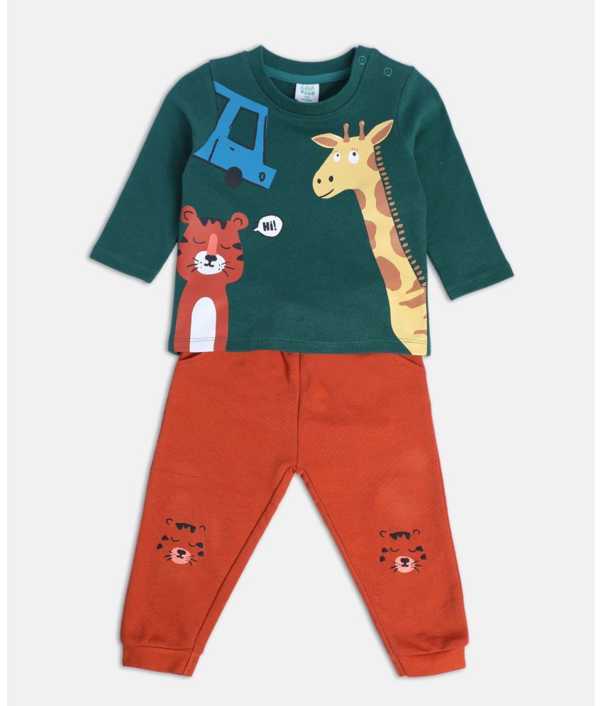     			MINI KLUB Pack of 1 Baby Boys Cotton Sweatshirt & Jogger Set ( Multi )