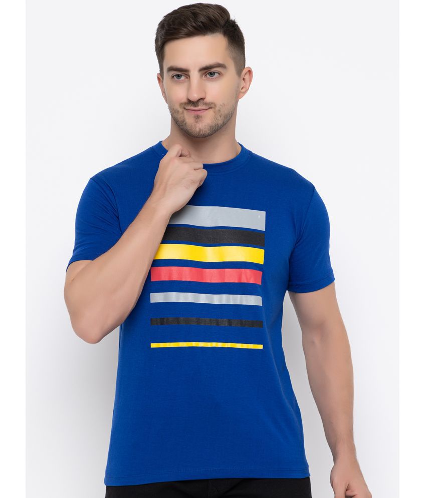     			MODERNITY Cotton Regular Fit Striped Half Sleeves Men's T-Shirt - Blue ( Pack of 1 )