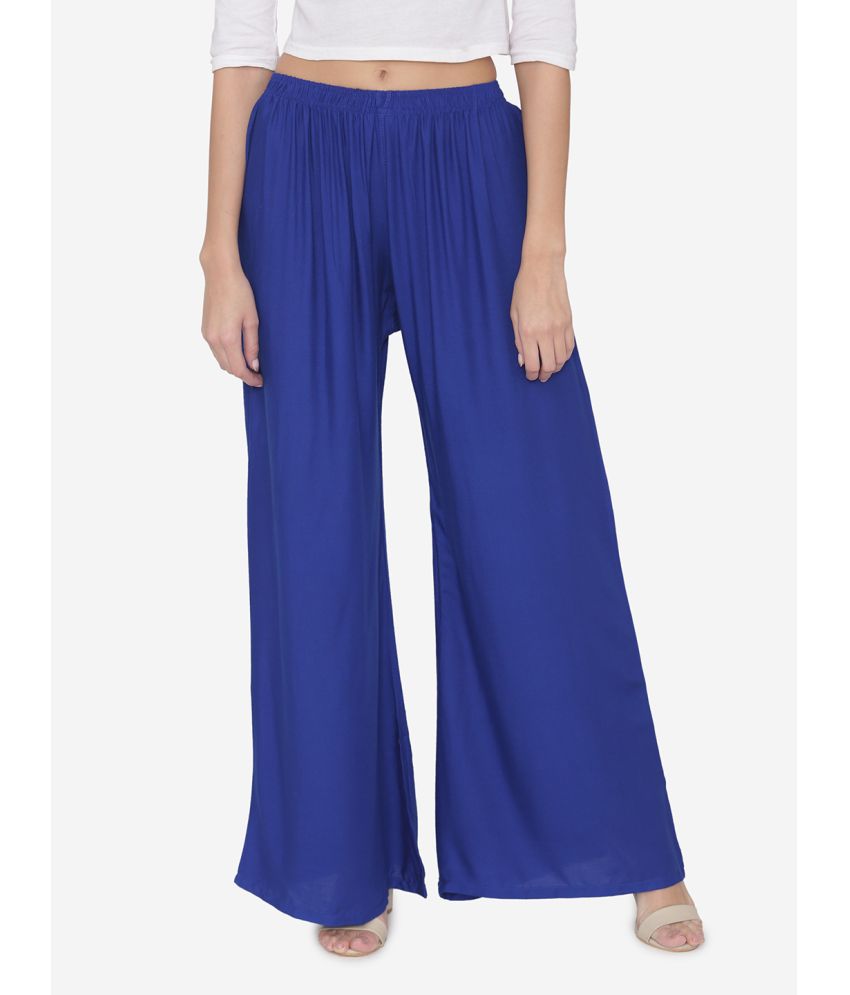     			N-Gal - Blue Rayon Wide leg Women's Palazzos ( Pack of 1 )