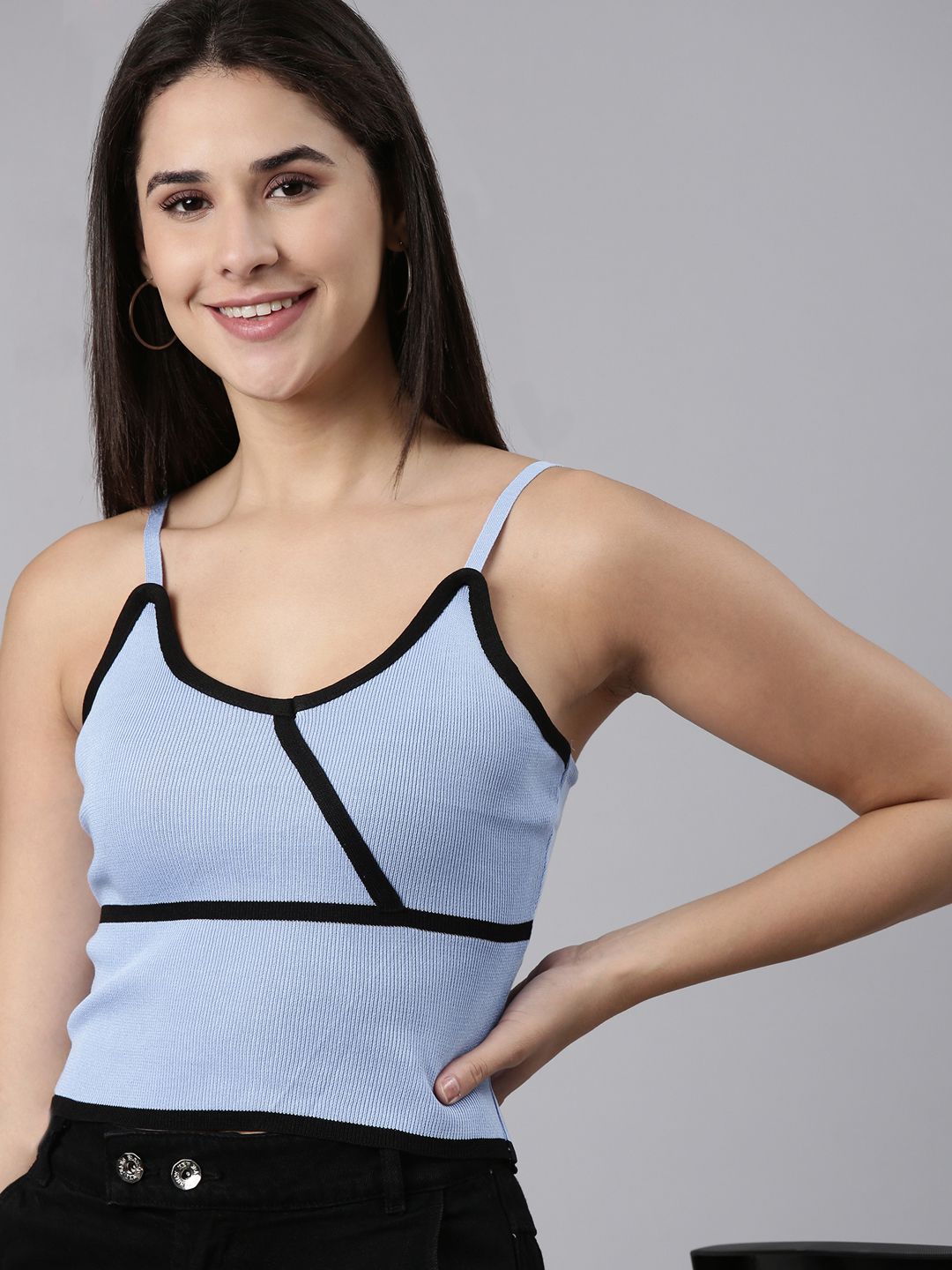     			Showoff - Blue Cotton Blend Women's Tank Top ( Pack of 1 )