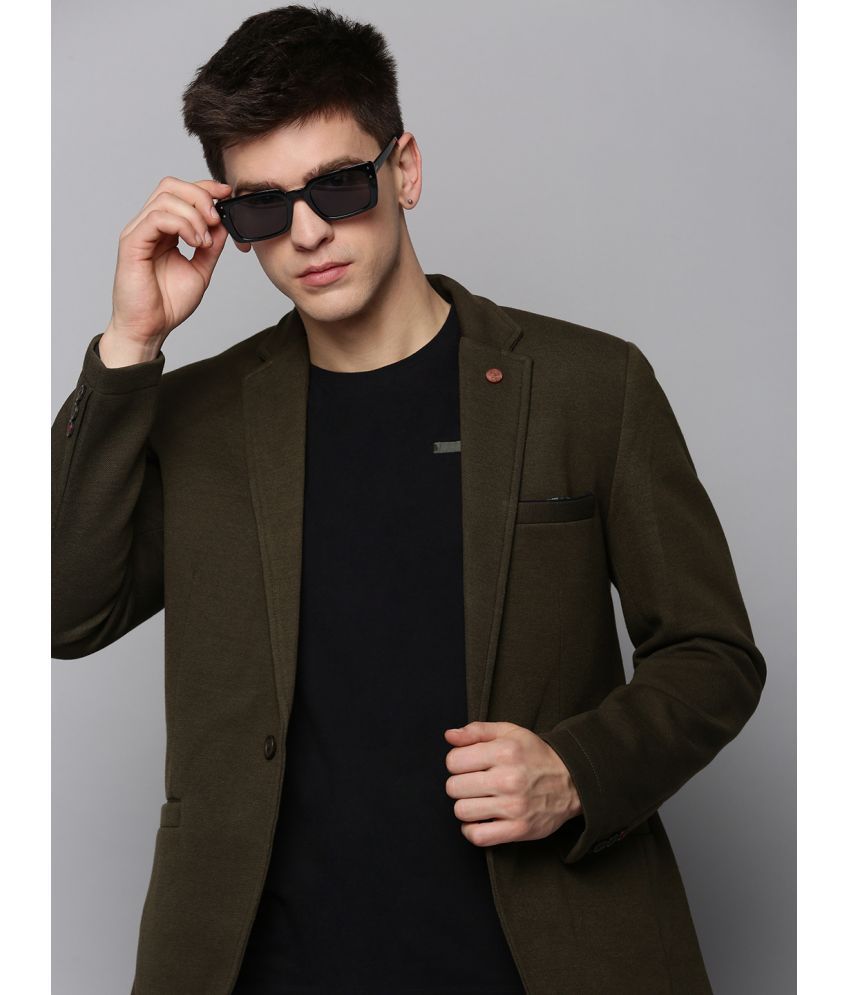     			Showoff Cotton Blend Men's Blazer - Olive ( Pack of 1 )