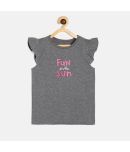 MINI KLUB Pack of 1 Girls 100% Cotton Top ( Grey )