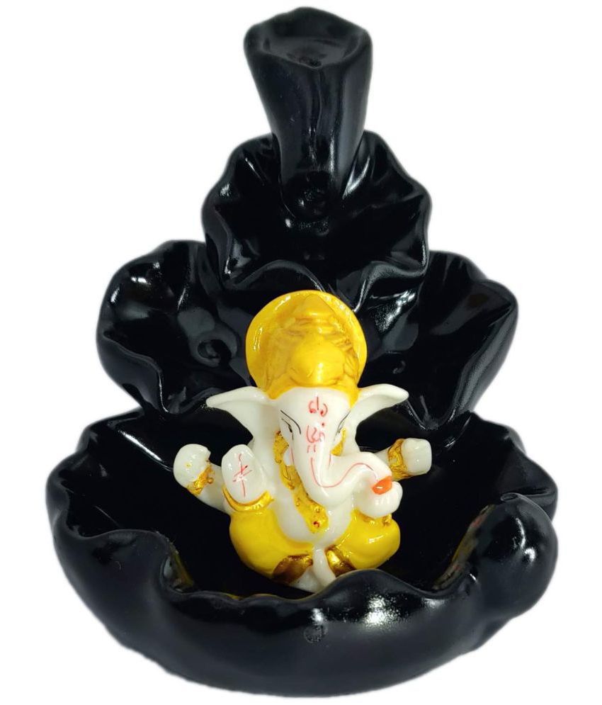     			Craftam Polyresin Ganesha Smoke Backflow Incense Cone Holder with 20 Scented Incenses