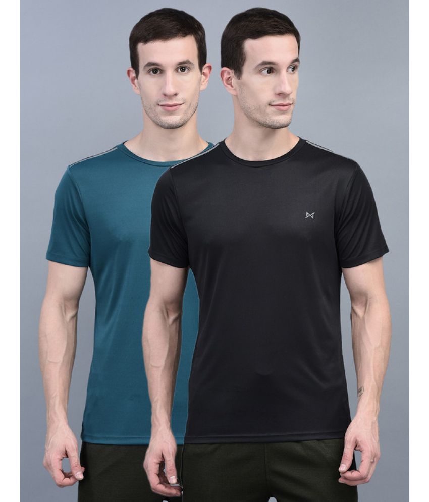     			Force NXT Cotton Blend Regular Fit Self Design Half Sleeves Men's T-Shirt - Multicolor ( Pack of 2 )