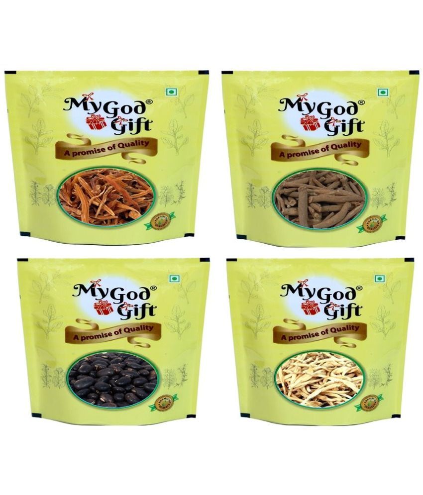     			MYGODGIFT Shatavar, Safed Musli, Ashwagandha Kaunch Beej 50 gm Pack of 4