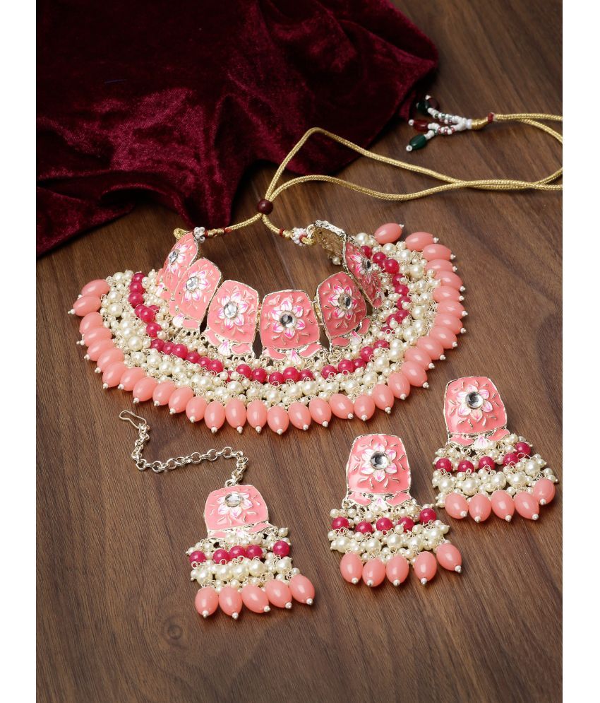     			Studio Sukkhi - Pink Alloy Necklace Set ( Pack of 1 )