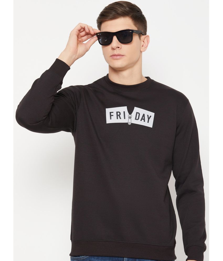     			UBX Cotton Blend Round Neck Men's Sweatshirt - Black ( Pack of 1 )