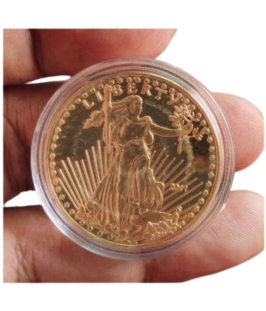     			USA WALKING LIBERTY 50 DOLLARS 1 OZ RARE GOLD PLATED COIN