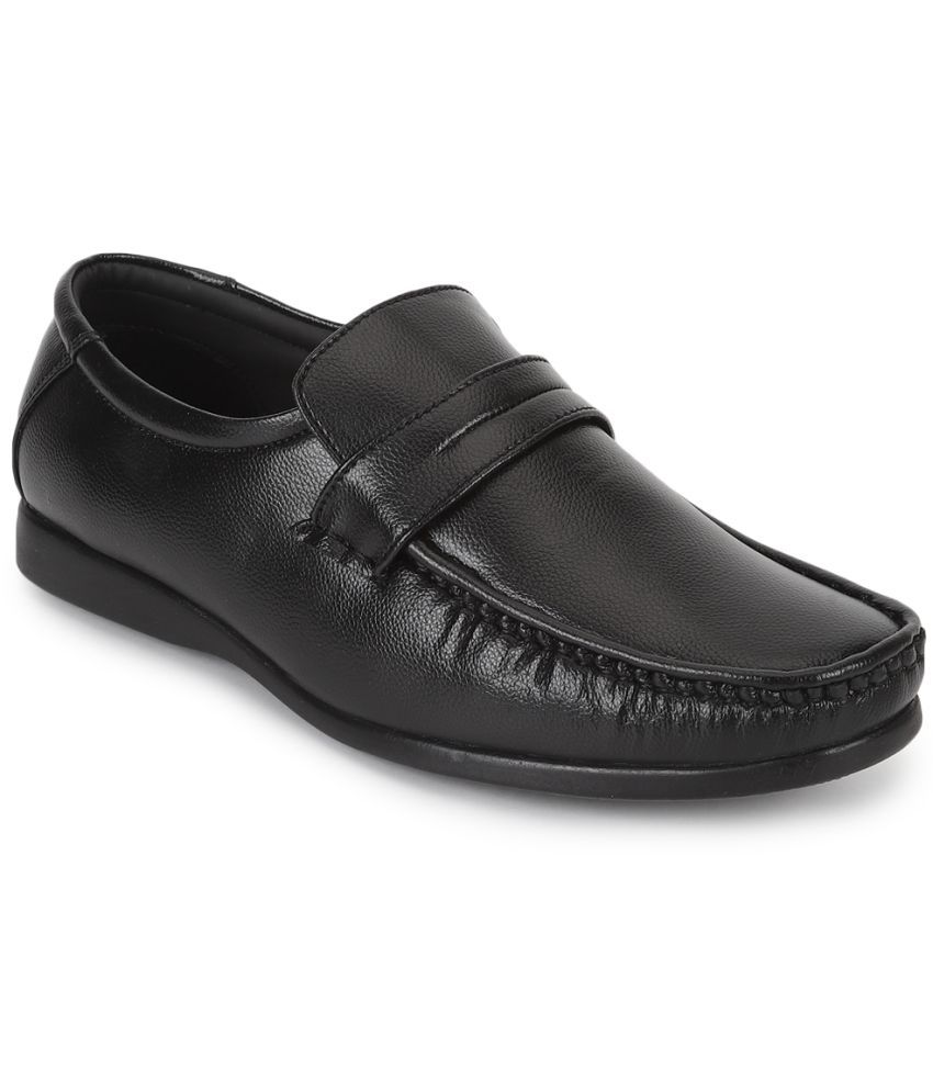     			UrbanMark Men Ultimate Comfort Faux Leather Easy Slip-On Formal Shoes without Lace - Black