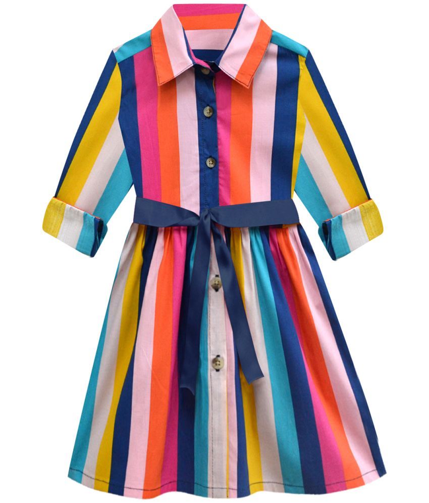     			A.T.U.N. Cotton Shirt Dress For Girls ( Pack of 1 , Multi )