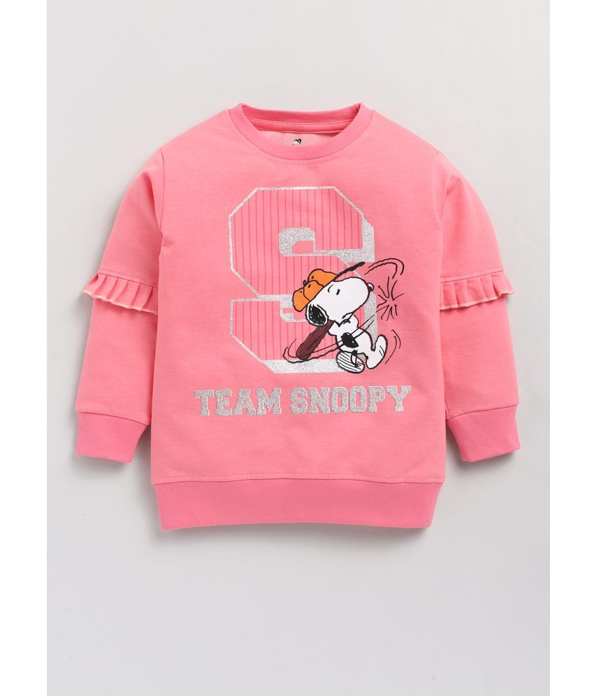     			Cutopies Kids Peach Printed Cool Sweatshirts for Baby Girls (Pack of 1) Baby Girls Clothing Sets