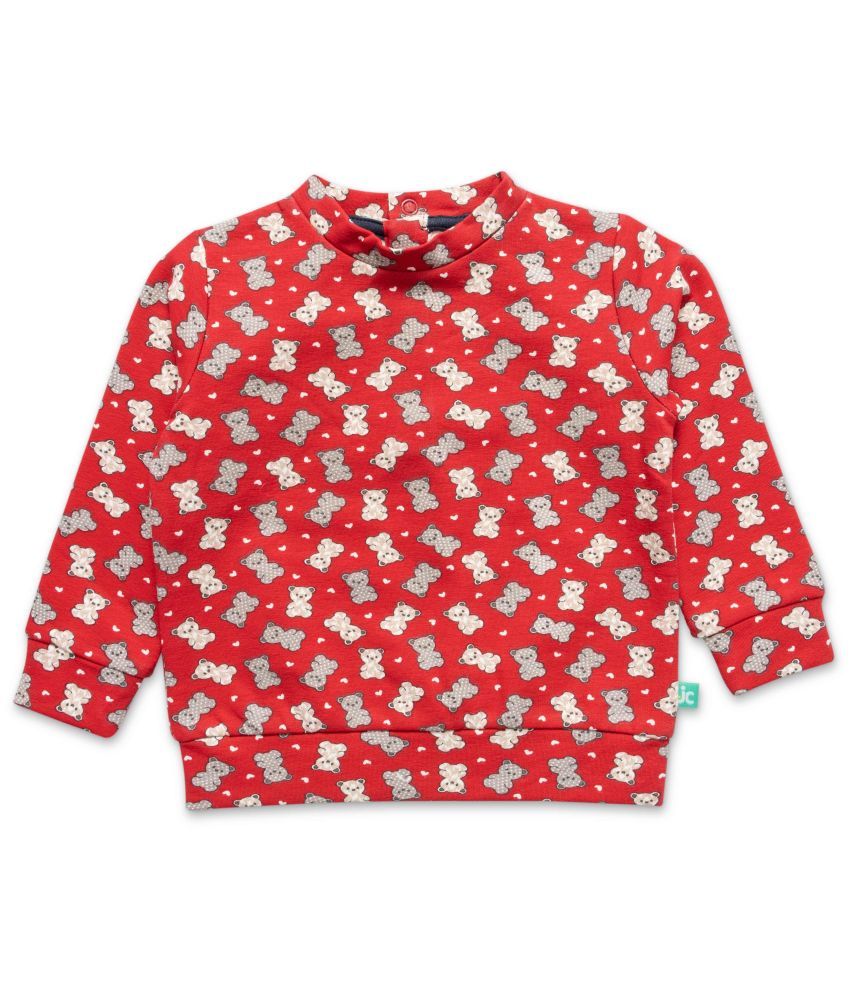     			JusCubs Girls Fleece Infants All Over Print Sweatshirt - Red (Pack of 1)