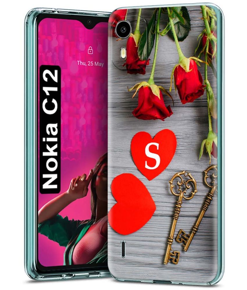     			NBOX - Multicolor Printed Back Cover Silicon Compatible For Nokia C12 ( Pack of 1 )