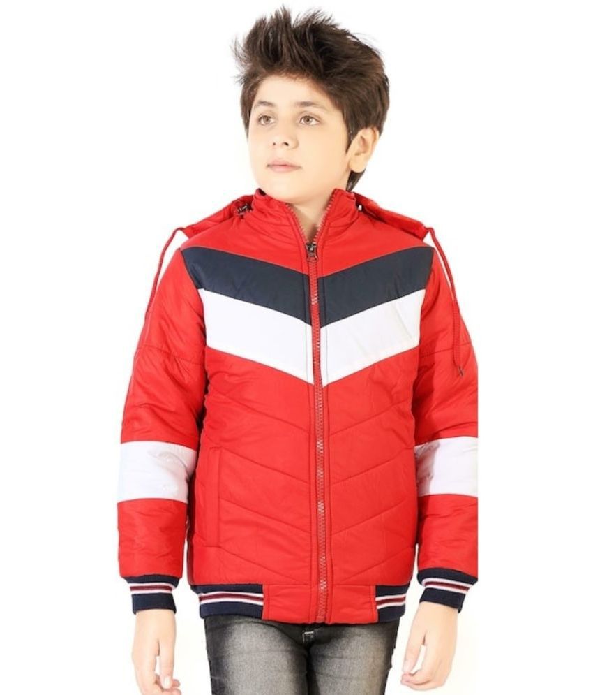     			PPTHEFASHIONHUB Red Polyester Boys Quilted & Bomber Jacket ( Pack of 1 )