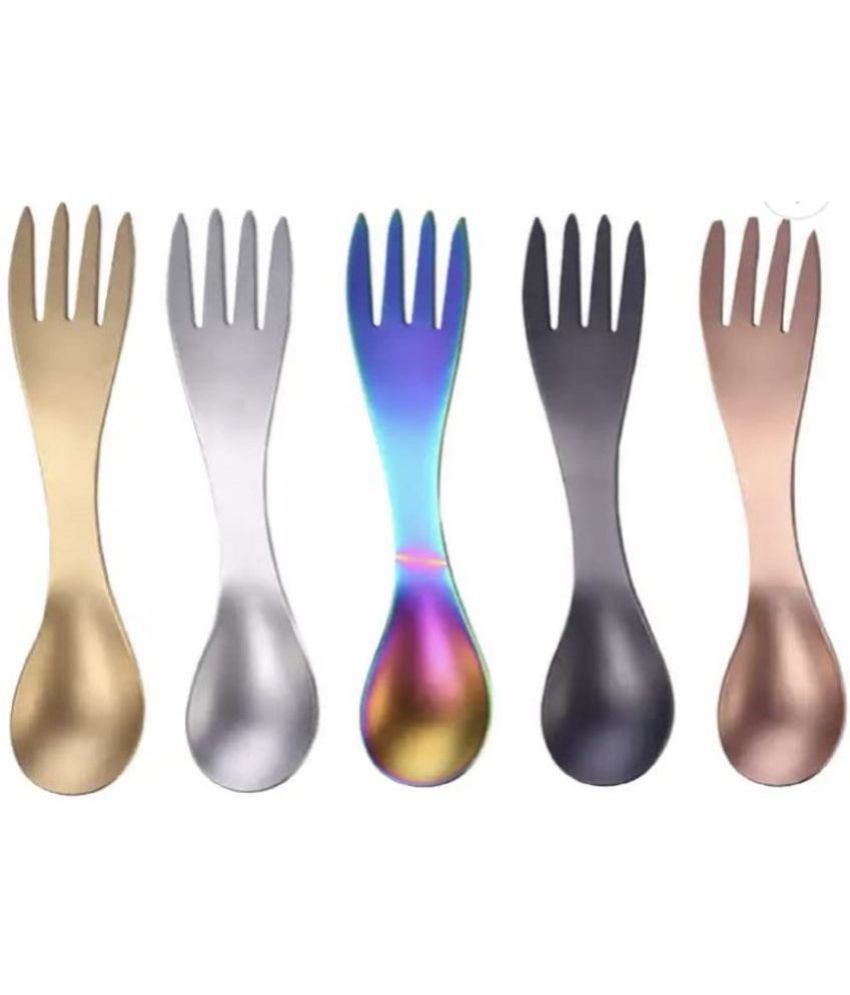     			TUGS Multi Color Stainless Steel Table Fork ( Pack of 5 )