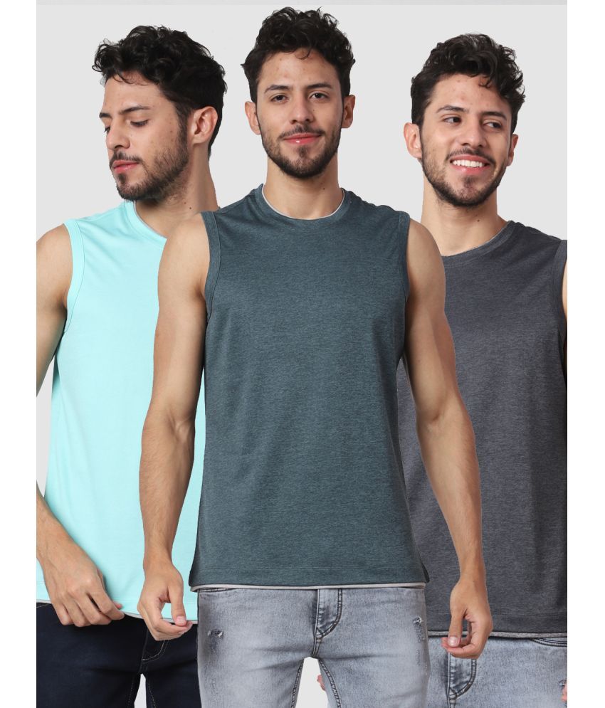     			strucker Pack of 3 Polyester Men's Vest ( Multi )