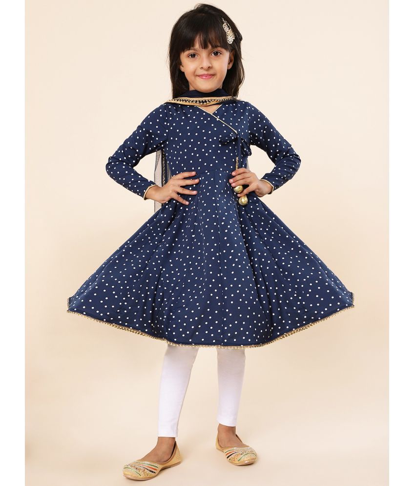     			A.T.U.N. Girls Cotton Kurti Legging Set ( Pack of 1 , Navy Blue )