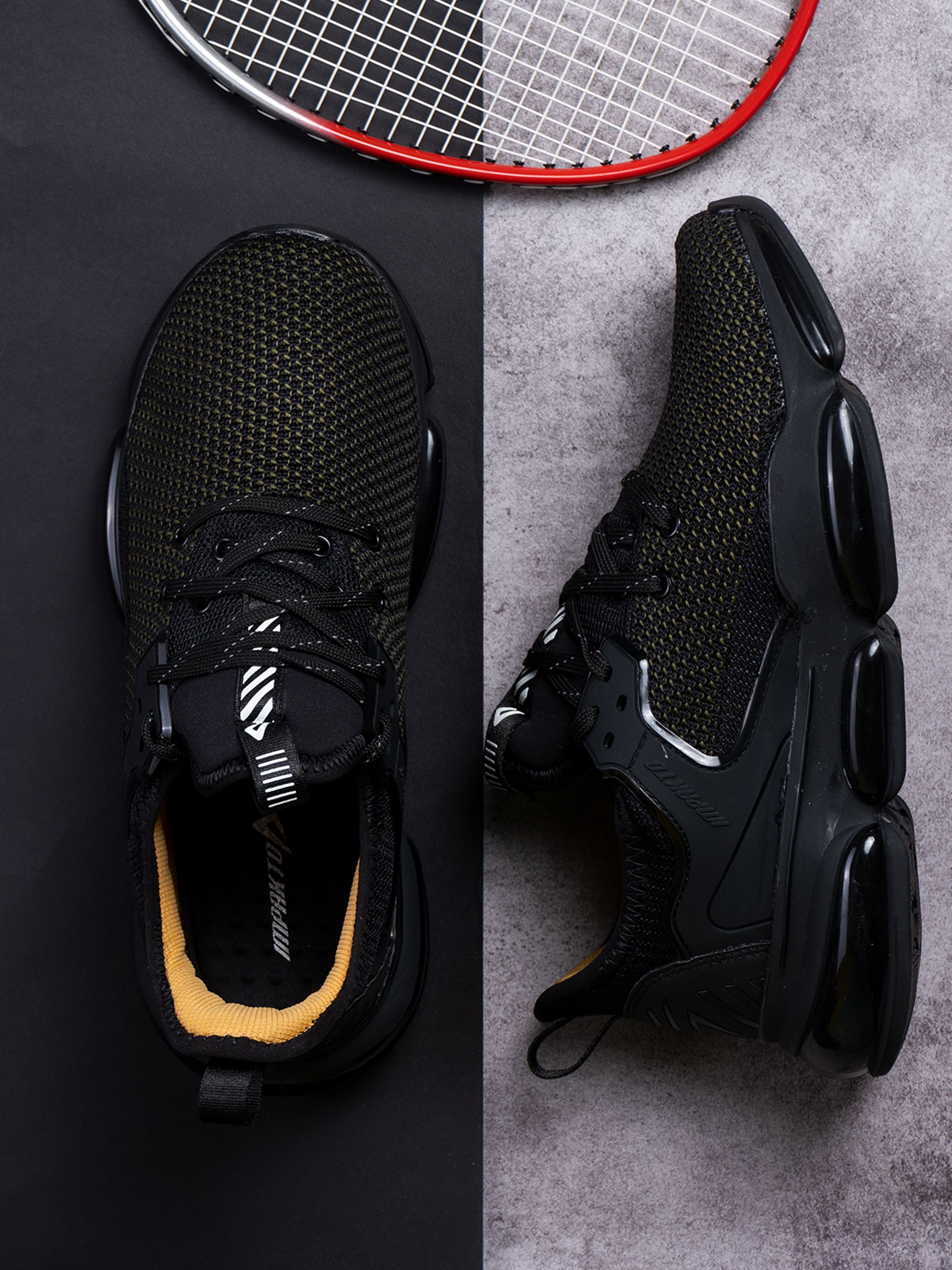    			Ajanta - Black Men's Sports Running Shoes