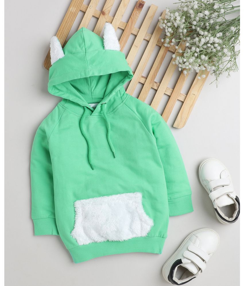     			BUMZEE Green Girls Full Sleeves Hooded Sweatshirt Age - 2-3 Years
