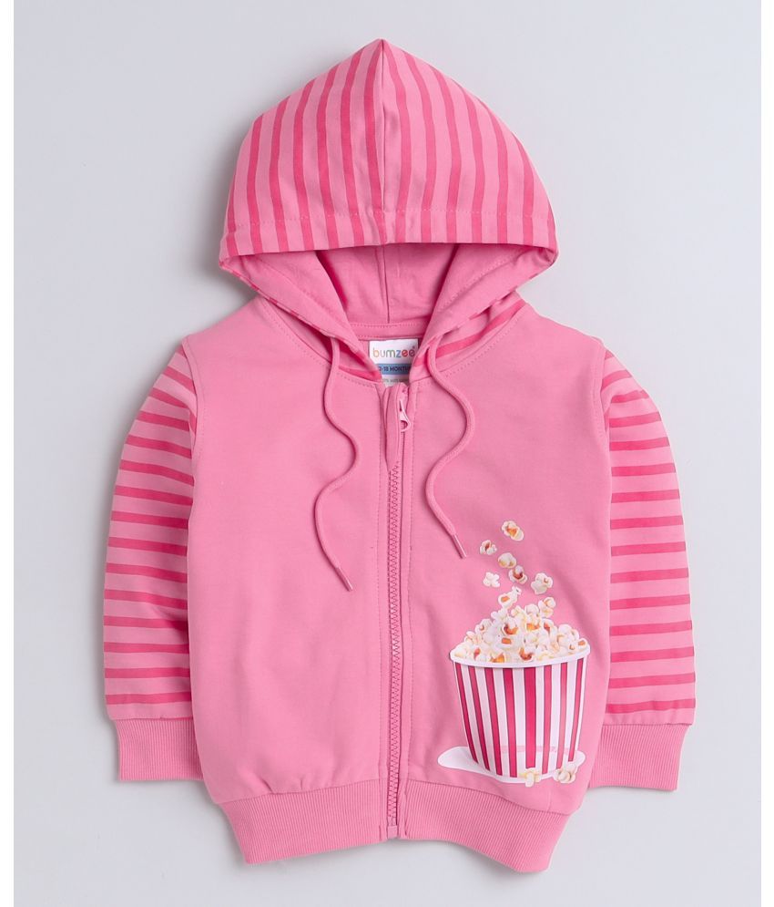     			BUMZEE Pink Girls Full Sleeves Hooded Sweatshirt Age - 6-12 Months