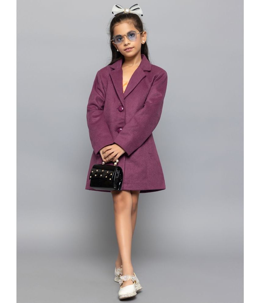     			Chkokko Purple Woollen Blend Girl's Blazers ( Pack of 1 )