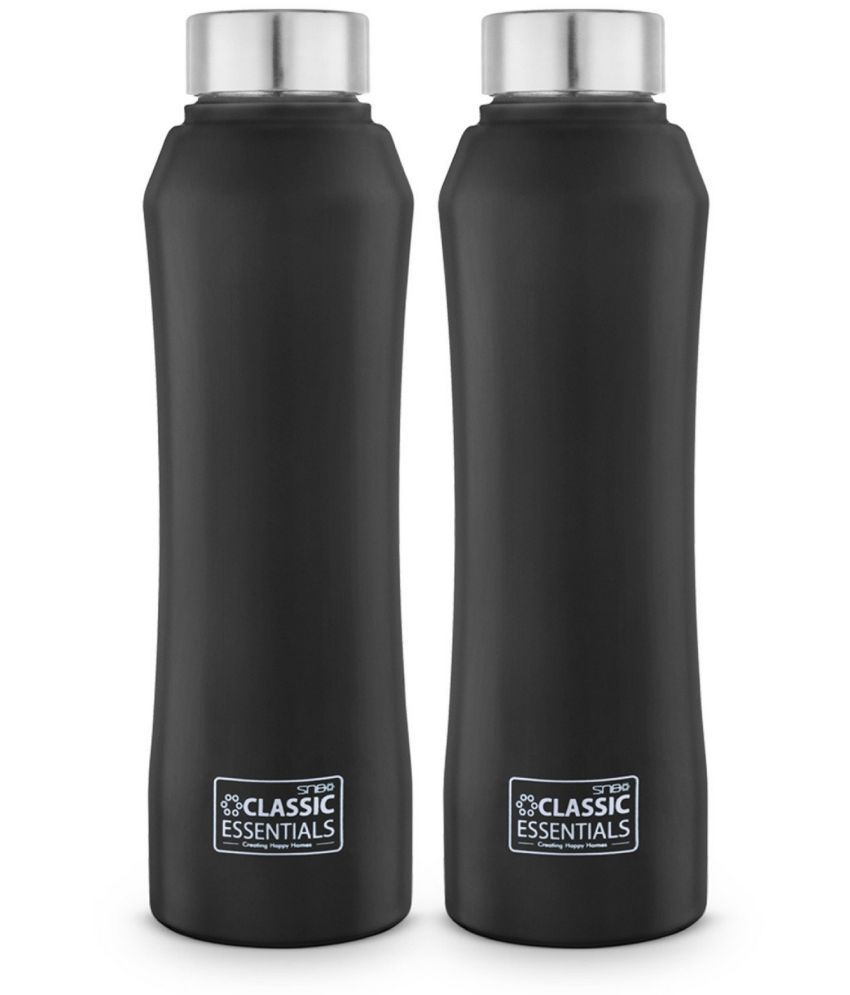     			Classic Essentials McKinley Color Water Bottle For Fridge, 1000ml Black Sipper Water Bottle 1000 mL ( Set of 2 )
