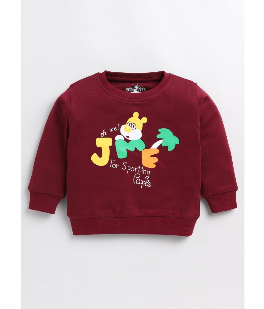     			Cutopies Baby Boys Maroon Graphic Print Full-Sleeve Sweatshirt (Pack of 1)