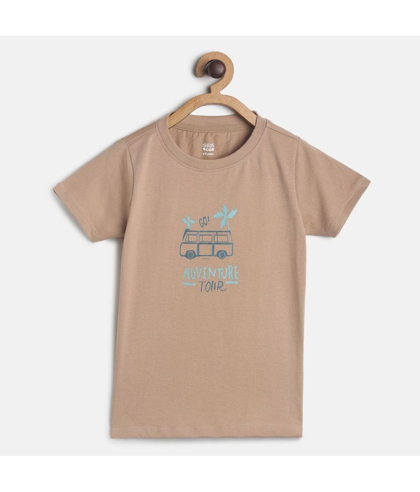     			MINI KLUB Pack of 1 Boys Cotton T-Shirt ( Beige )