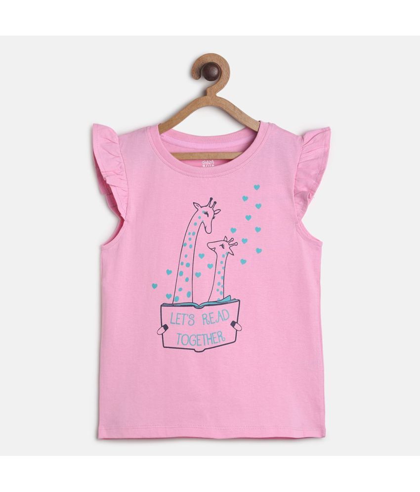     			MINI KLUB Pink 100% Cotton Girls Top ( Pack of 1 )