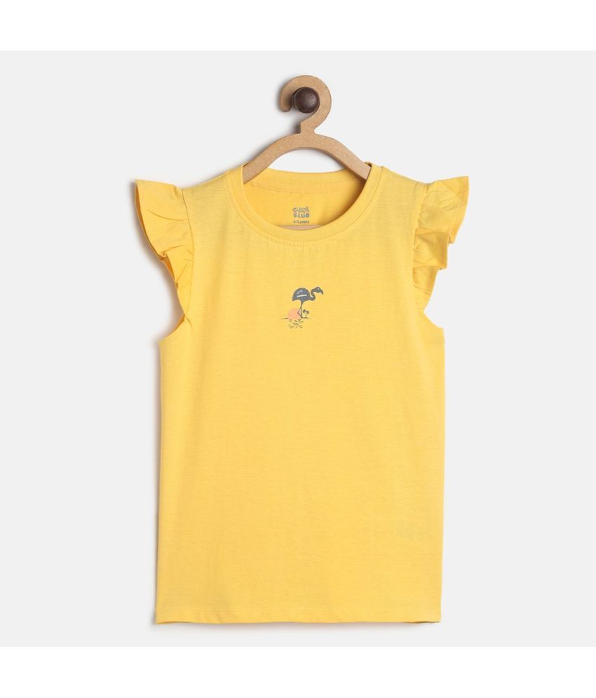     			MINI KLUB Yellow 100% Cotton Girls Top ( Pack of 1 )