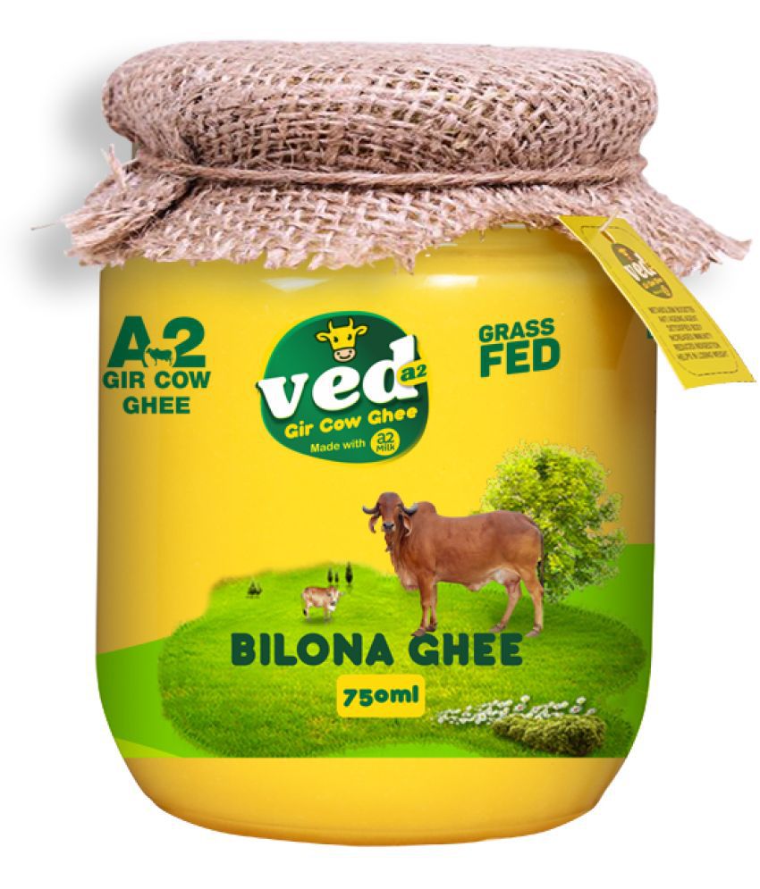     			VED A2 Premium A2 Gir Cow Cultured Ghee I Bilona Method I Curd-Churned Ghee 750 mL