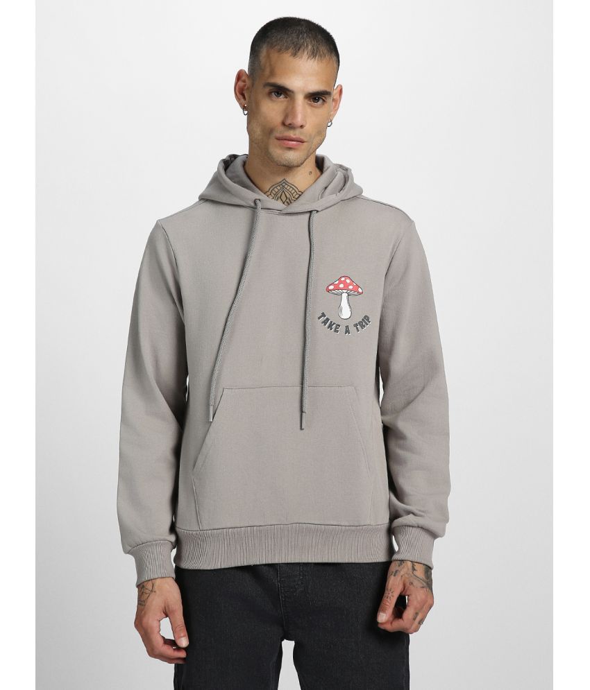     			Veirdo Fleece Hooded Men's Sweatshirt - Grey ( Pack of 1 )