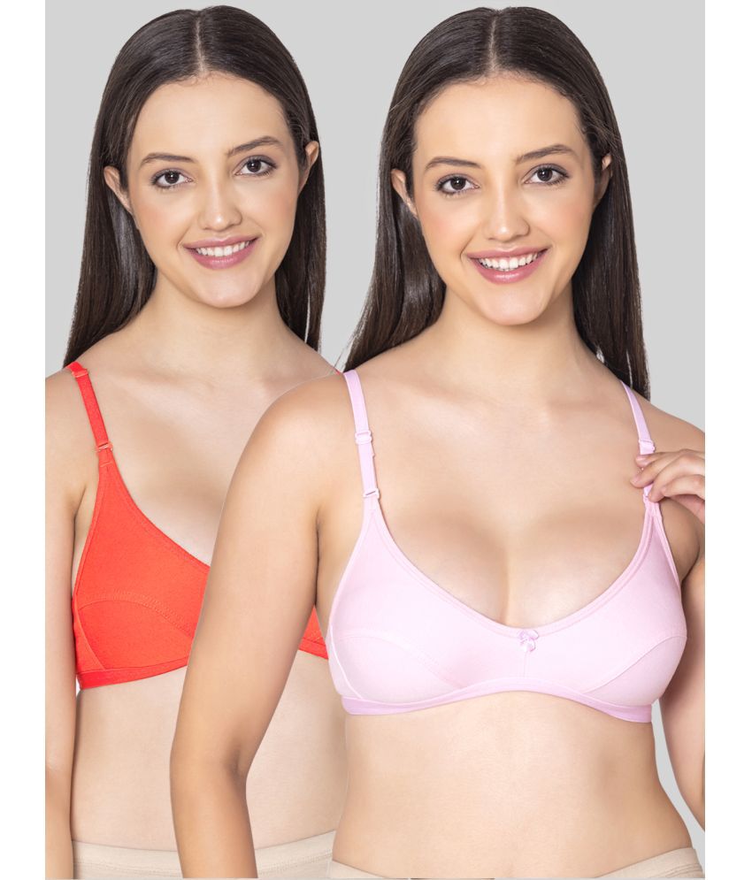     			Bodycare Coral Cotton Blend Non Padded Women's Everyday Bra ( Pack of 2 )
