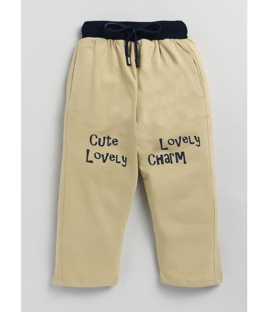     			CUTOPIES Beige Cotton Blend Boys Trackpant ( Pack of 1 )