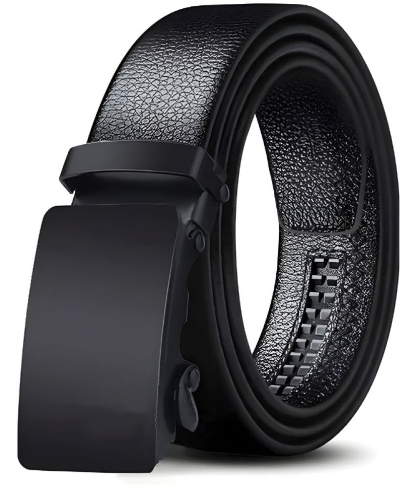     			FITKNOT - Black Faux Leather Men's Casual Belt ( Pack of 1 )