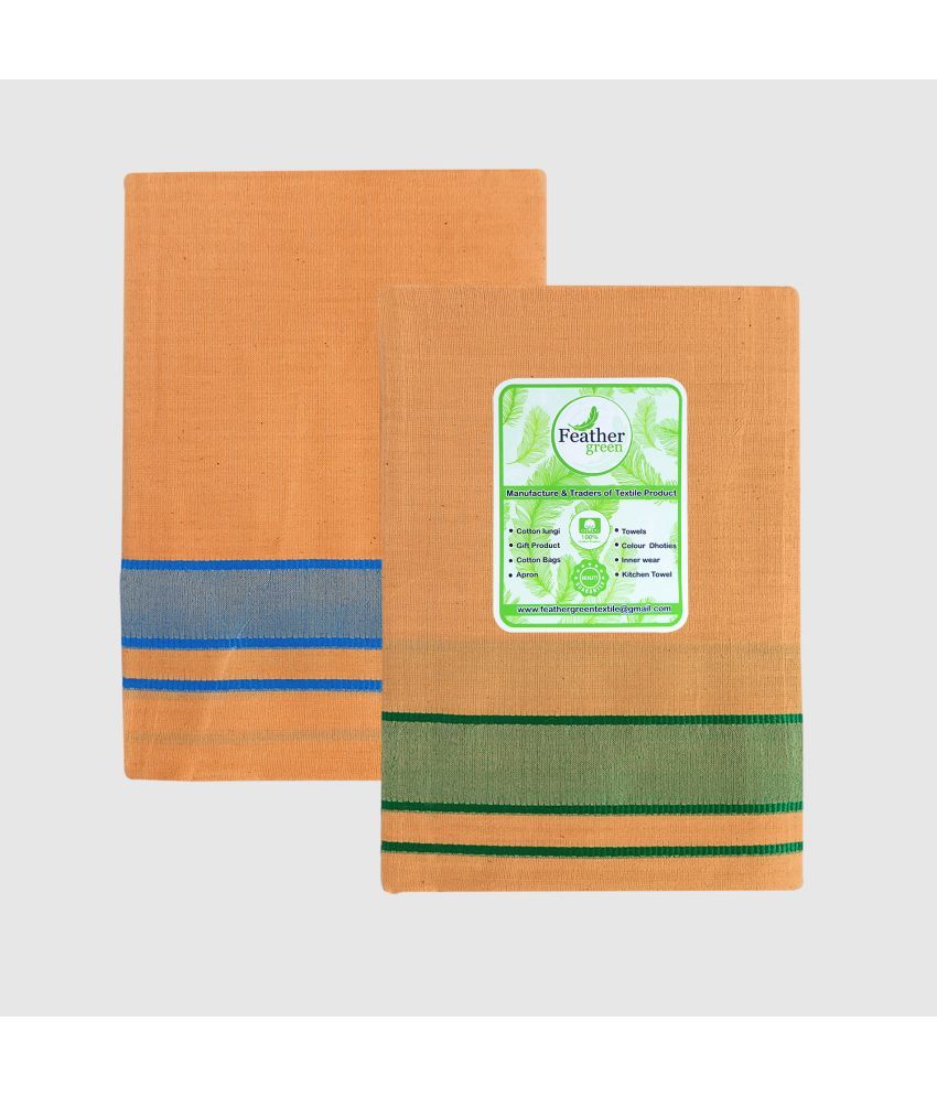     			Feather Green - Multicolor Cotton Men's Lungi ( Pack of 2 )