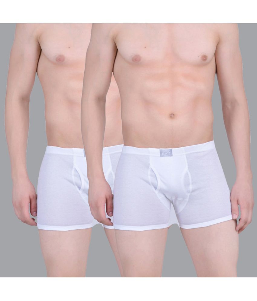     			Force NXT - White Cotton Men's Trunks ( Pack of 2 )