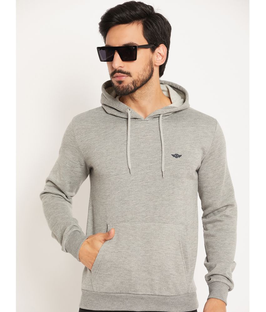     			GET GOLF Cotton Blend Hooded Men's Sweatshirt - Light Grey ( Pack of 1 )
