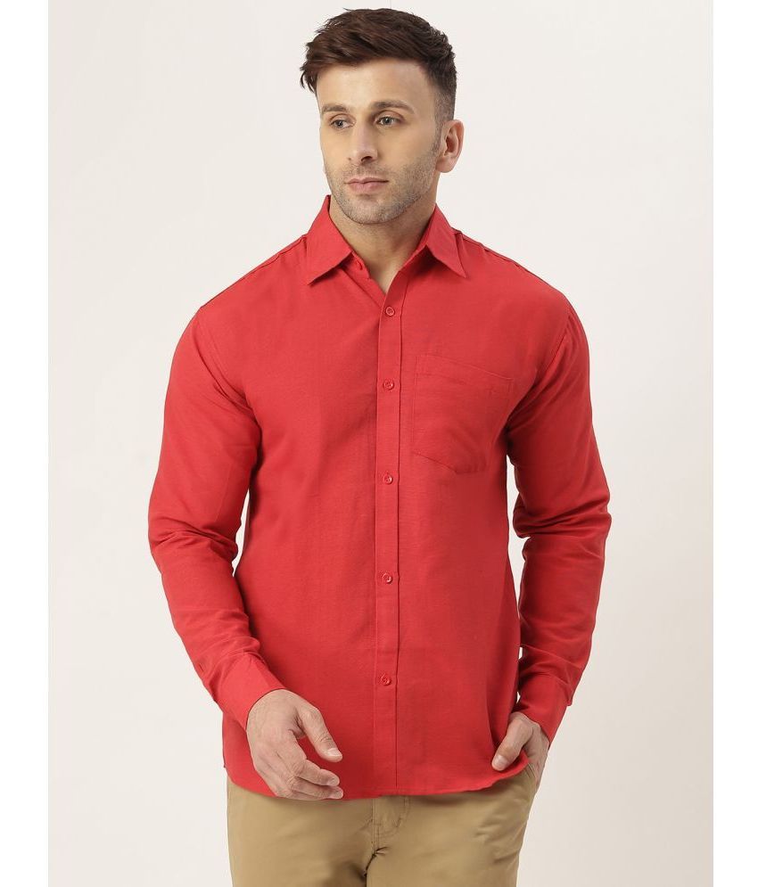     			KLOSET By RIAG 100% Cotton Regular Fit Solids Full Sleeves Men's Casual Shirt - Red ( Pack of 1 )