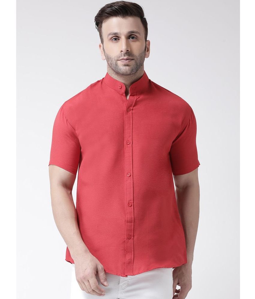     			KLOSET By RIAG 100% Cotton Regular Fit Solids Half Sleeves Men's Casual Shirt - Red ( Pack of 1 )