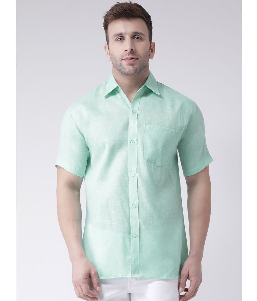     			KLOSET By RIAG 100% Cotton Regular Fit Self Design Half Sleeves Men's Casual Shirt - Turquoise ( Pack of 1 )