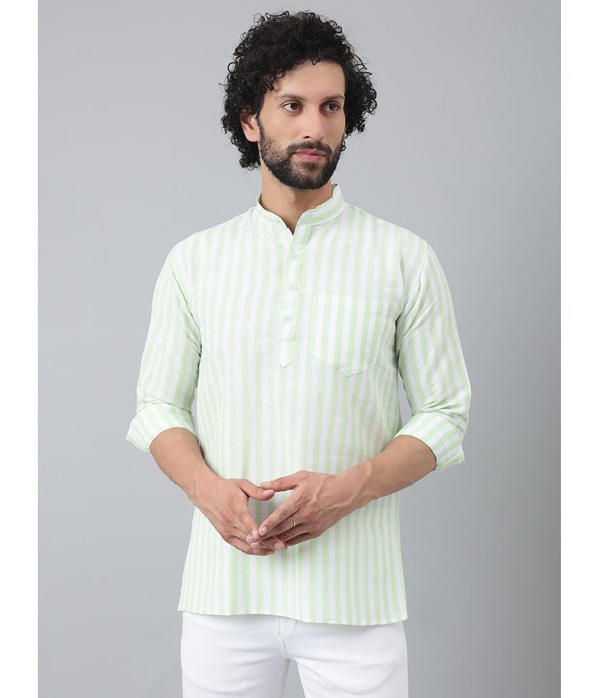     			KLOSET By RIAG - Green Cotton Men's Shirt Style Kurta ( Pack of 1 )