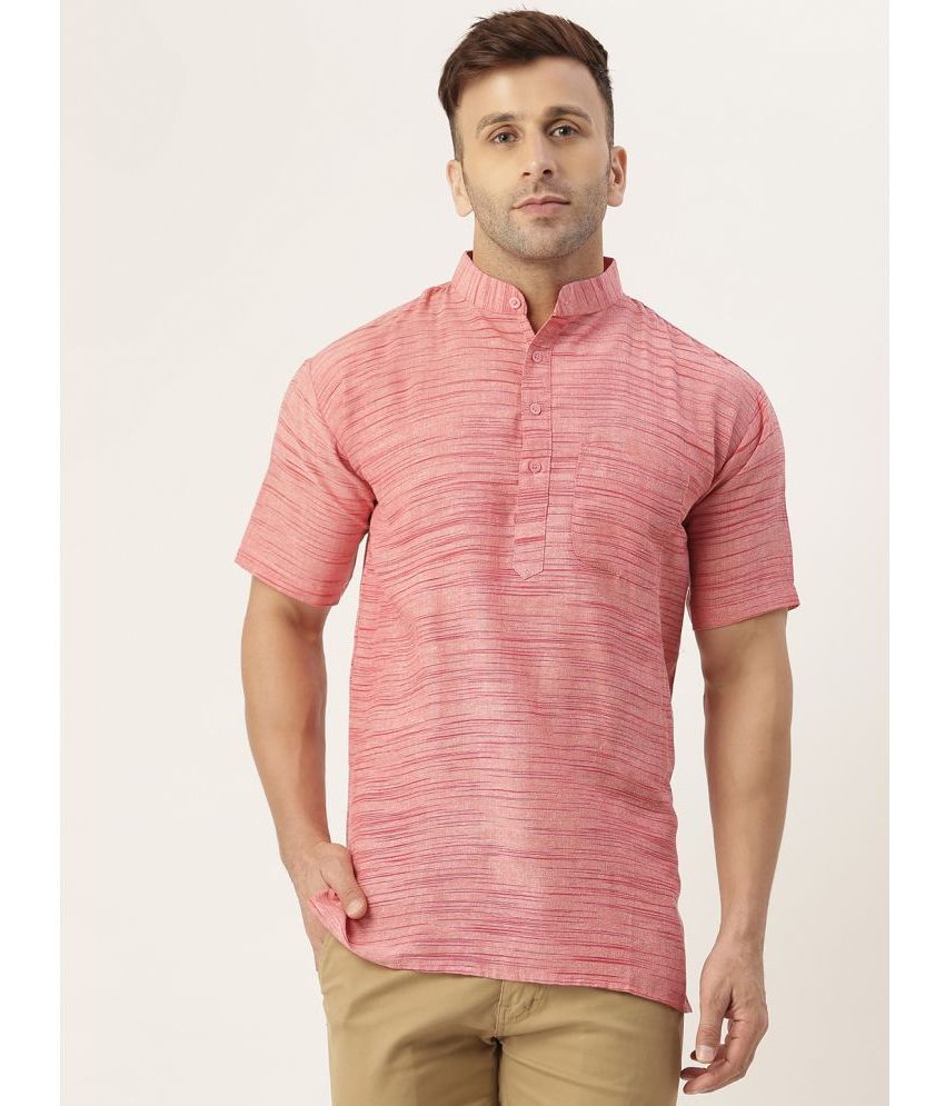     			KLOSET By RIAG - Pink Cotton Men's Shirt Style Kurta ( Pack of 1 )