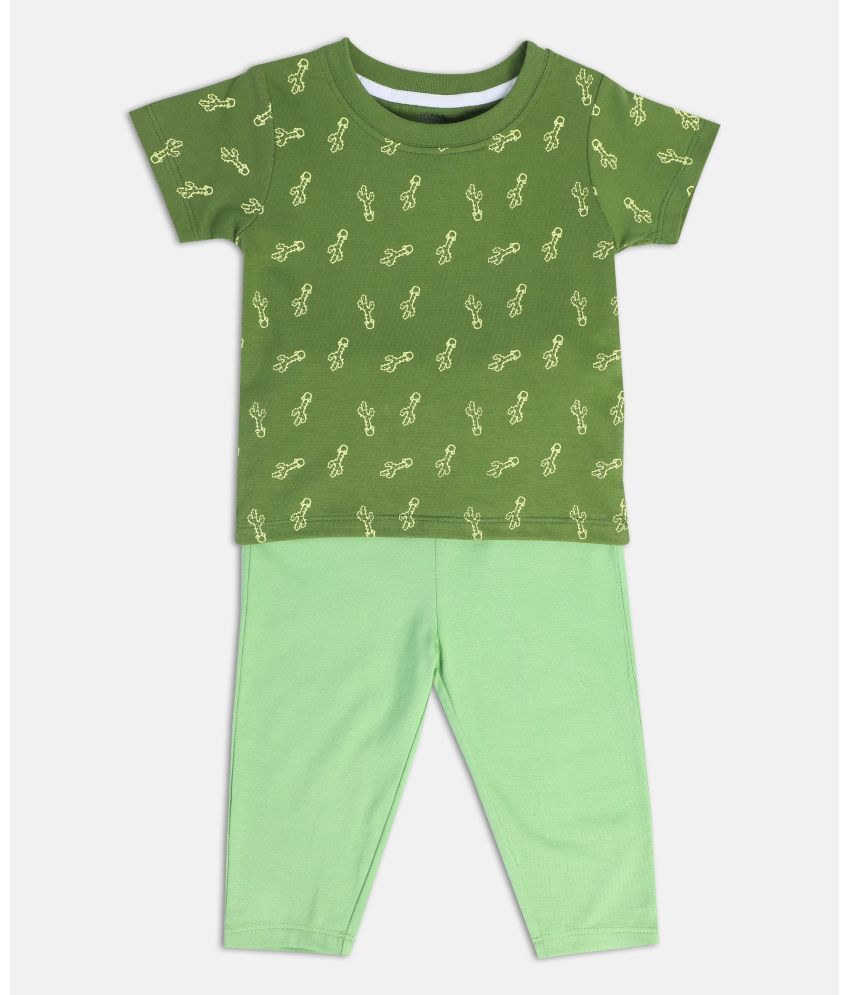     			MINI KLUB Green Cotton Baby Boy T-Shirt & Trouser ( Pack of 1 )