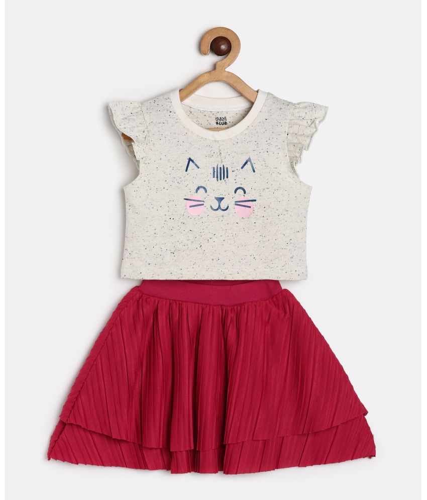     			MINI KLUB Multi Cotton Baby Girl Top & Skirt ( Pack of 1 )